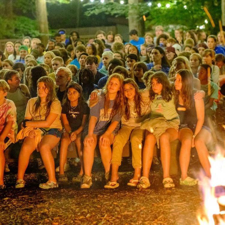  4-H camp attendees sitting together